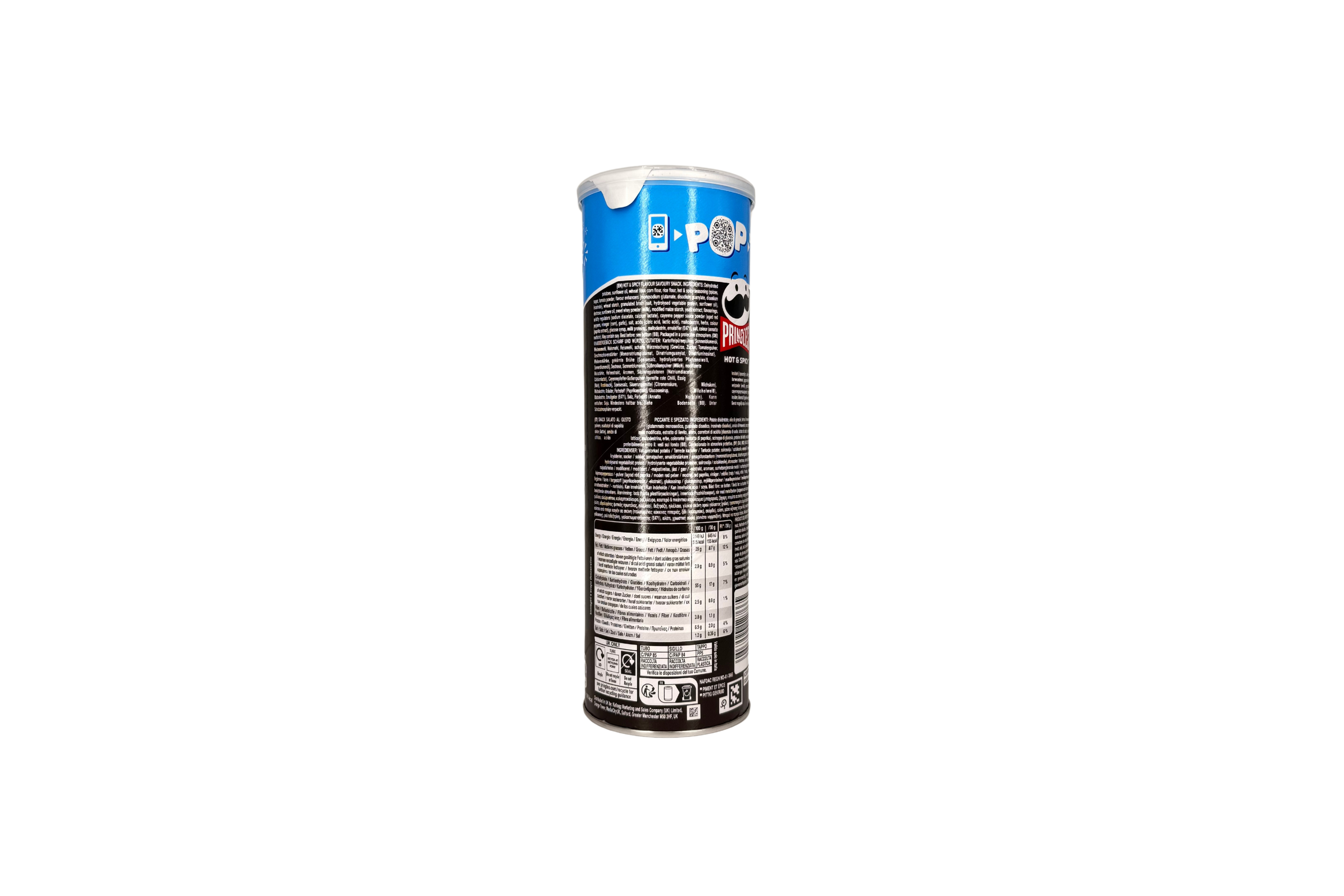 PRINGLES Hot & Spicy, VPE: 165g Packung, VKE: 19x165g