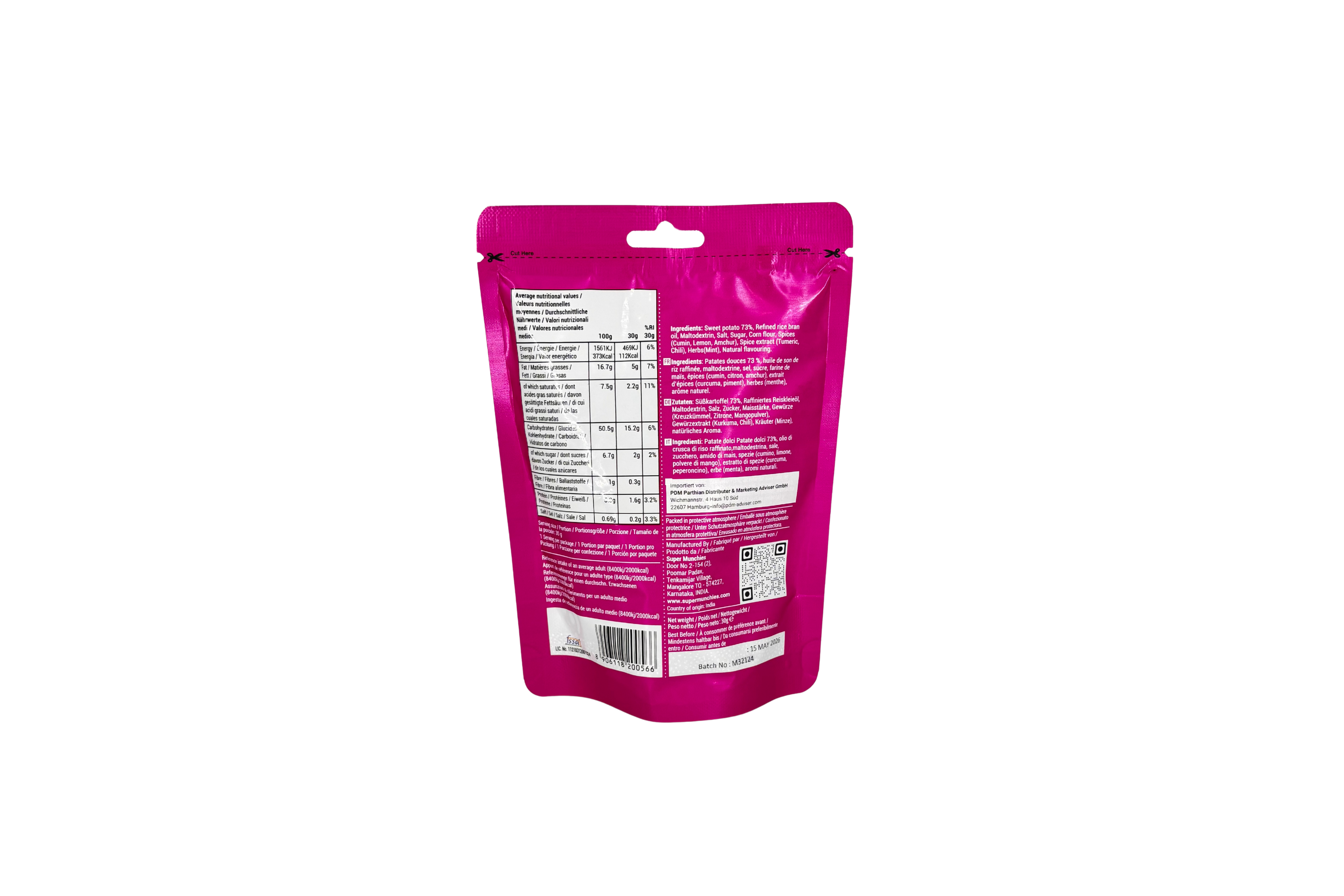 Super Munchies Chilli Mint Sweet Potato, VPE: 30g, VKE: 50x30g
