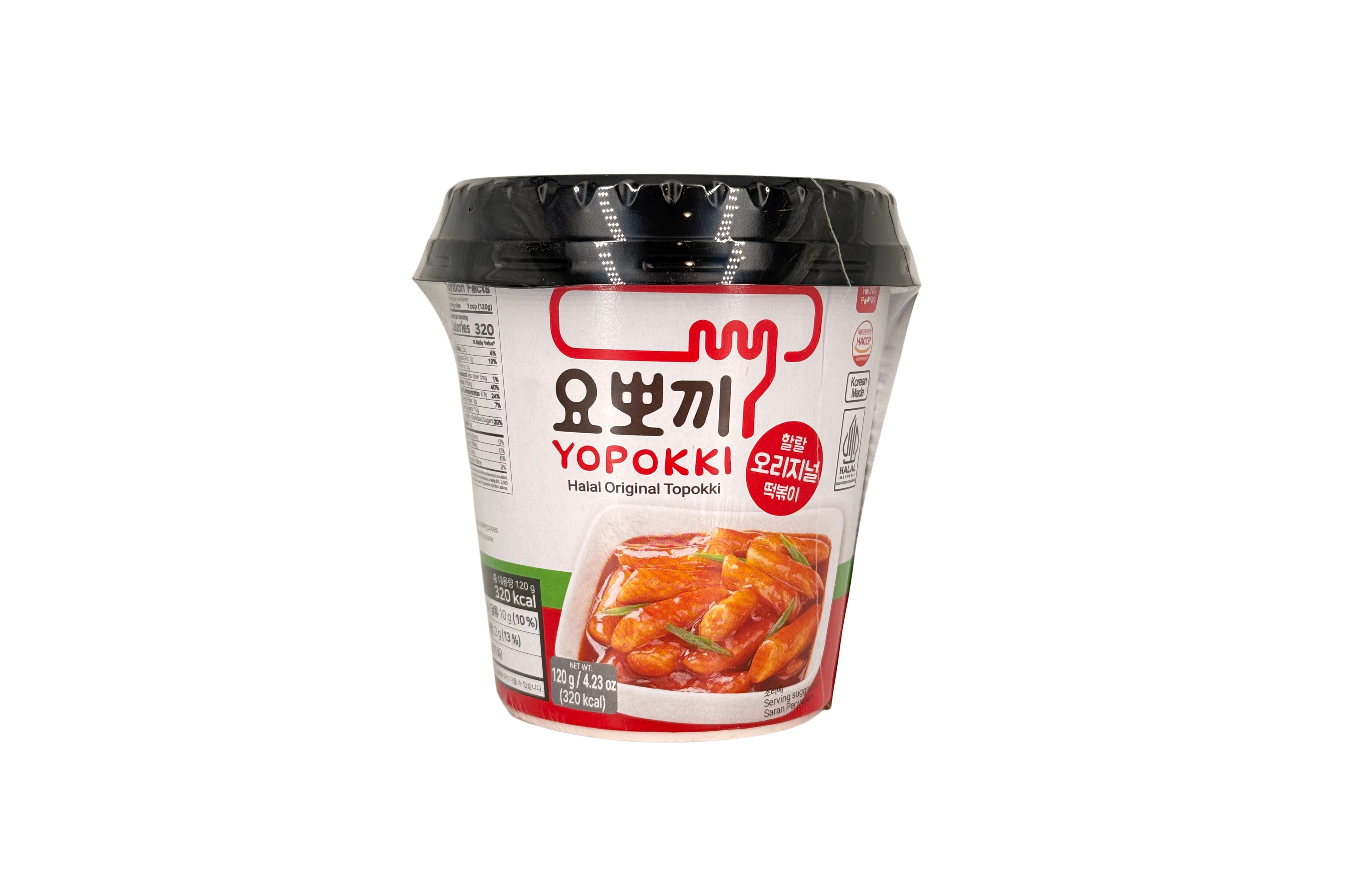 Youngpoong Yopokki Original Tteokbokki Cup Halal, VPE: 120g, VKE: 30x120g