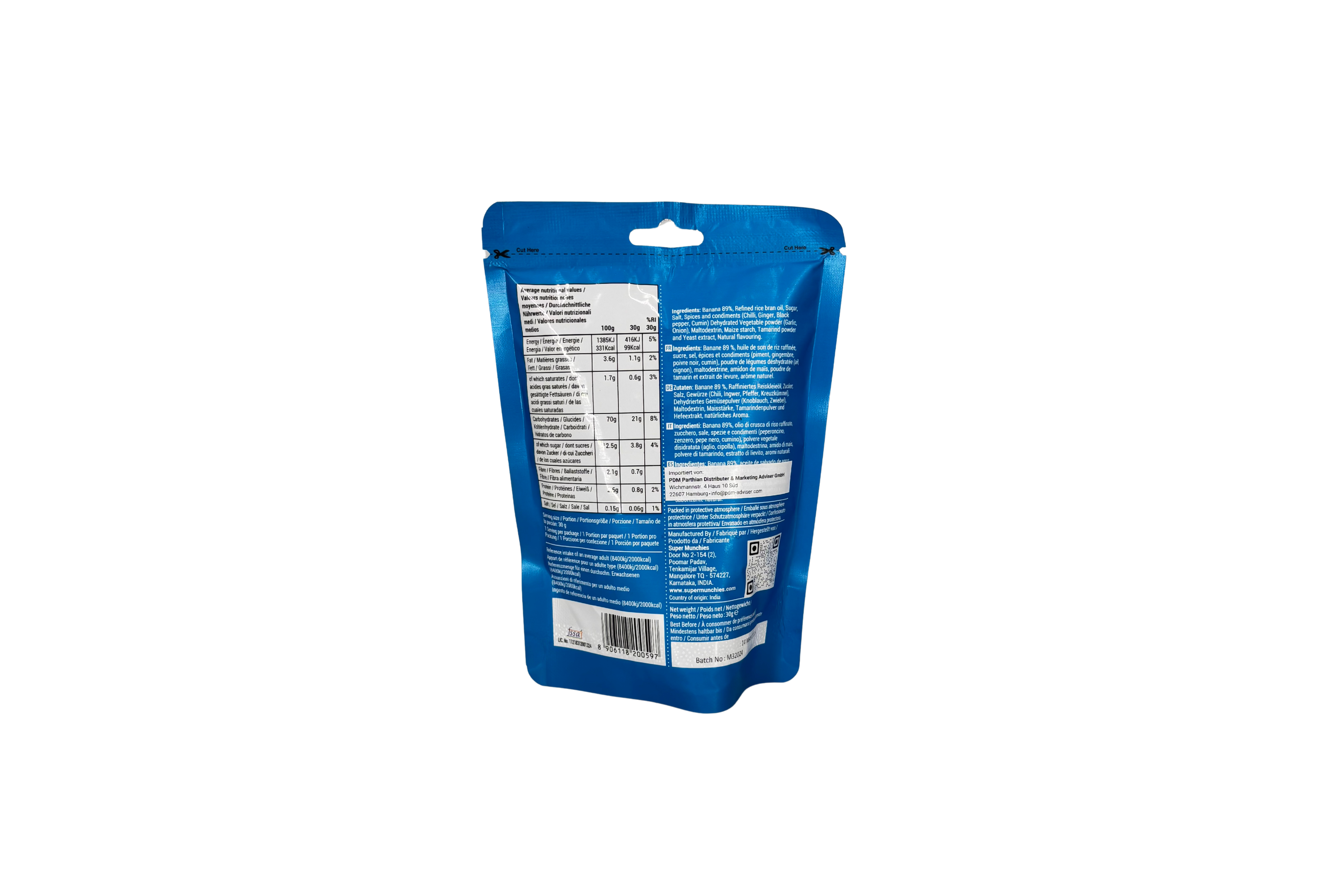 Super Munchies Peri Peri Banana Chips, VPE: 30g, VKE: 50x30g