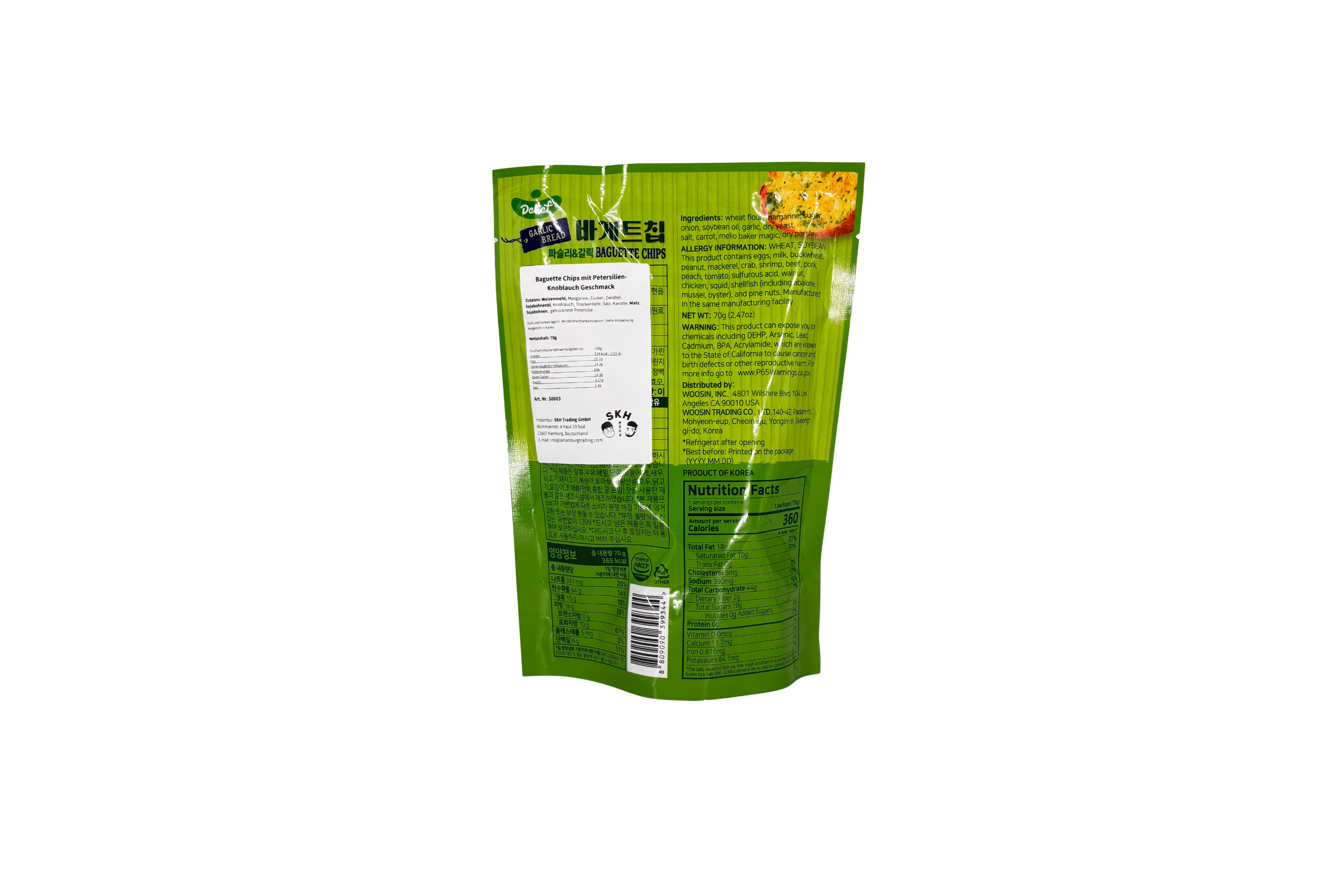 Delief Baguette Chips Parsley and Garlic Flavor, VPE: 70g, VKE. 40x70g